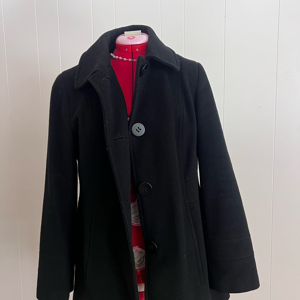 Calvin Klein Black Pea Coat for Women